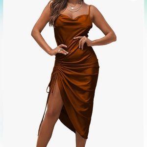 Midi High Low silk dress